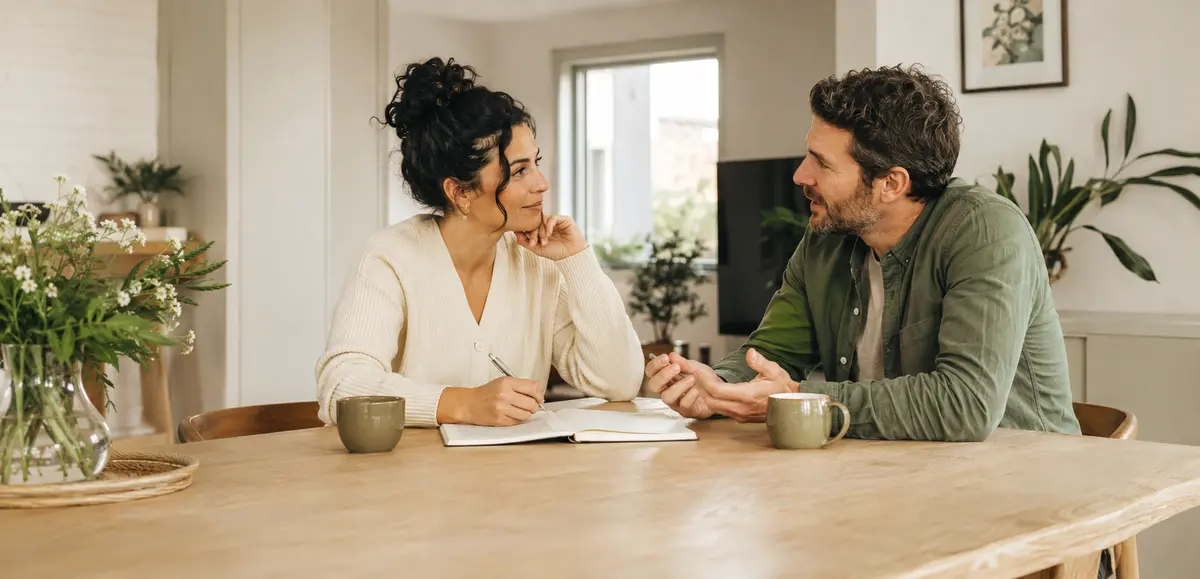 Two prospective co-parents discussing their hopes and expectations for family life